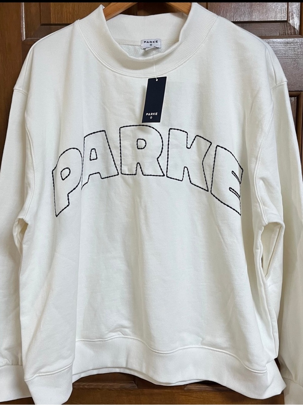 Parke x Target sweatshirt mockneck crew cream women’s L/XL
